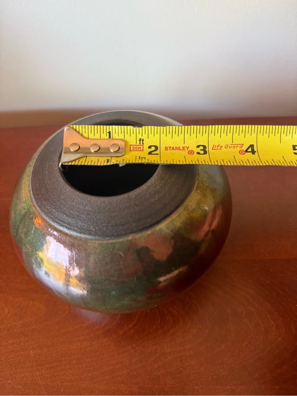 NWOT Handcrafted Iridescent Brown and Green Ceramic Vase - Home Accents